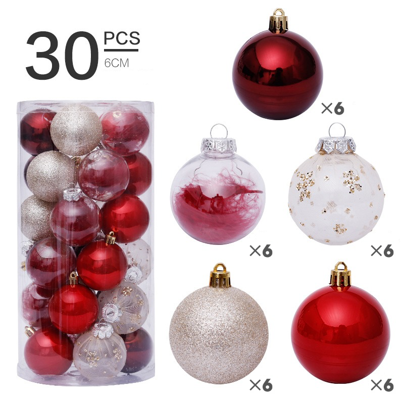 30 Decorative Baubles for Christmas Tree – 6cm
