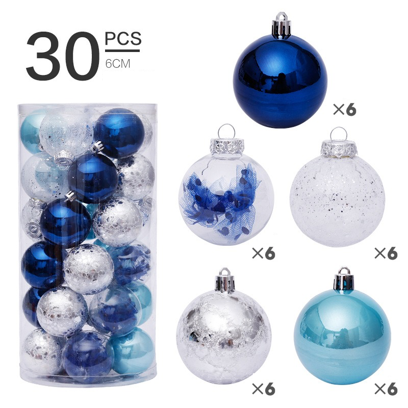 30 Decorative Baubles for Christmas Tree – 6cm