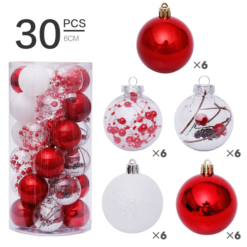 30 Decorative Baubles for Christmas Tree – 6cm