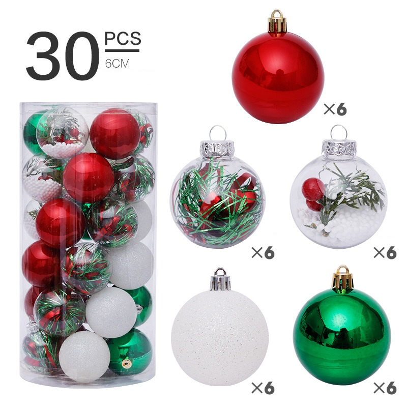 30 Decorative Baubles for Christmas Tree – 6cm