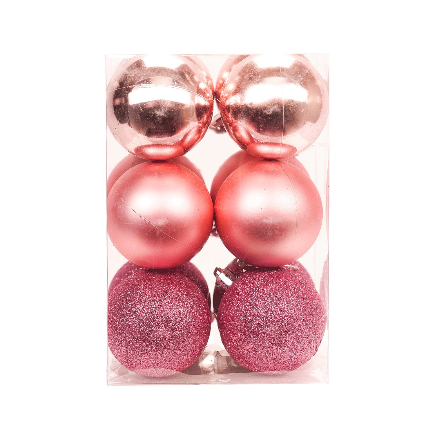 12 Piece Classic Christmas Baubles – 6cm Matte, Glossy & Glitter Ornaments