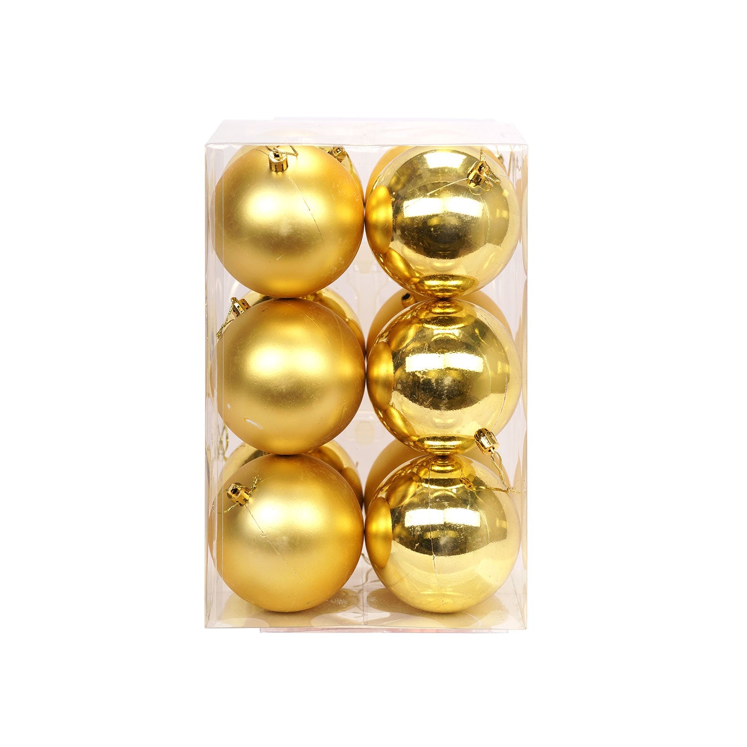 12 Piece Classic Christmas Baubles – 6cm Matte, Glossy & Glitter Ornaments