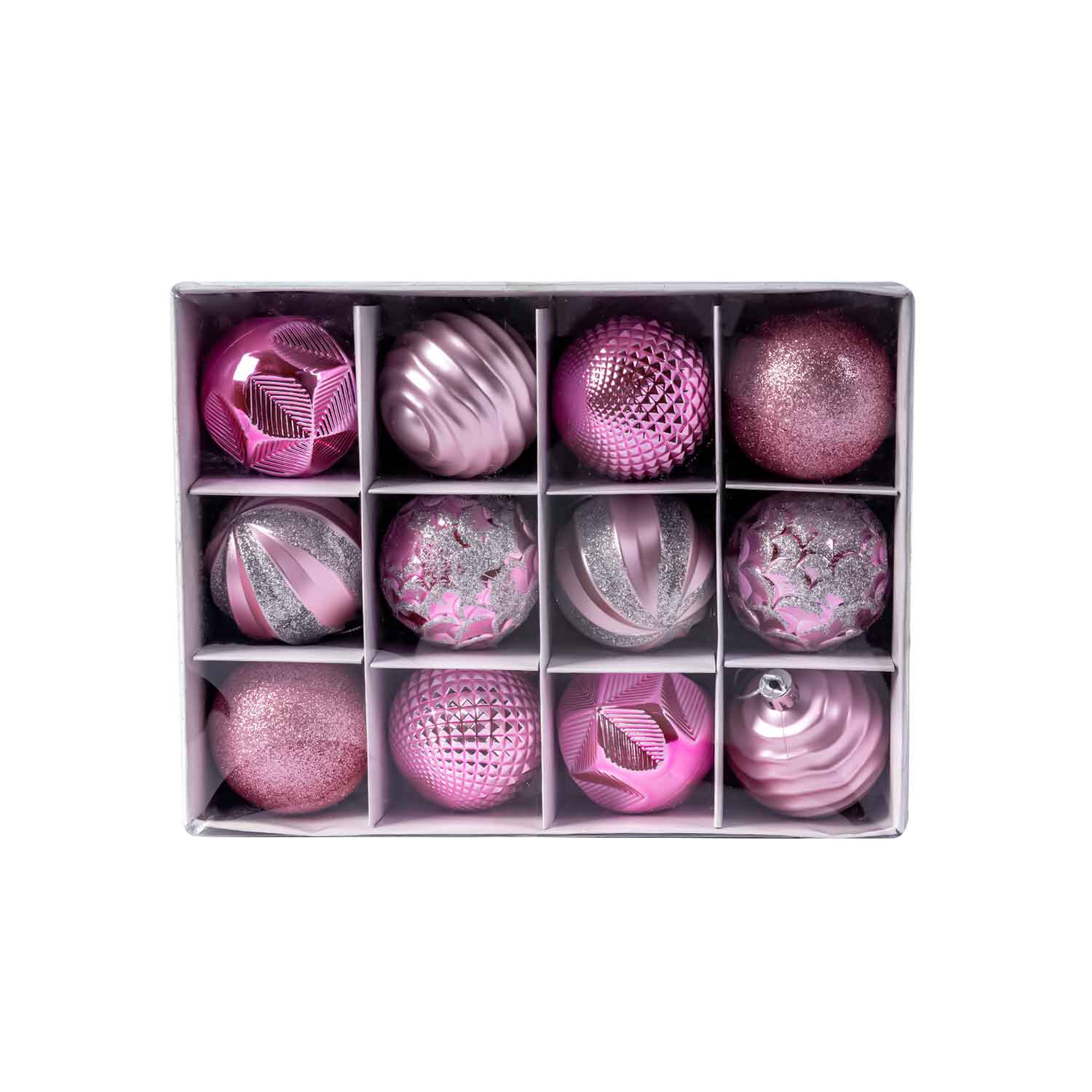 12 Piece Christmas Tree Baubles – 6cm Decorative Ornaments