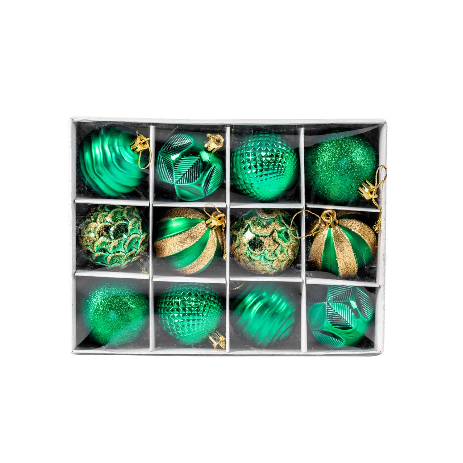 12 Piece Christmas Tree Baubles – 6cm Decorative Ornaments