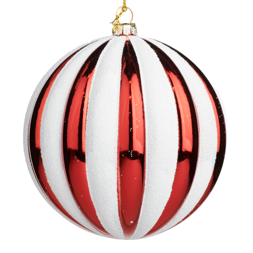 Set of Decorative Stripe Christmas Baubles – Assorted Colors, 6cm Ornaments