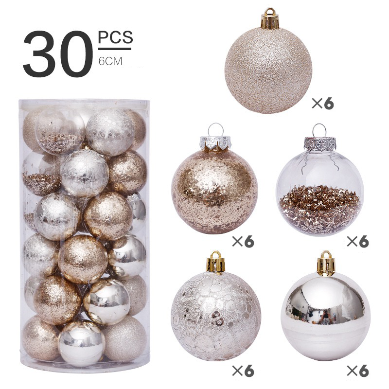 30 Decorative Baubles for Christmas Tree – 6cm