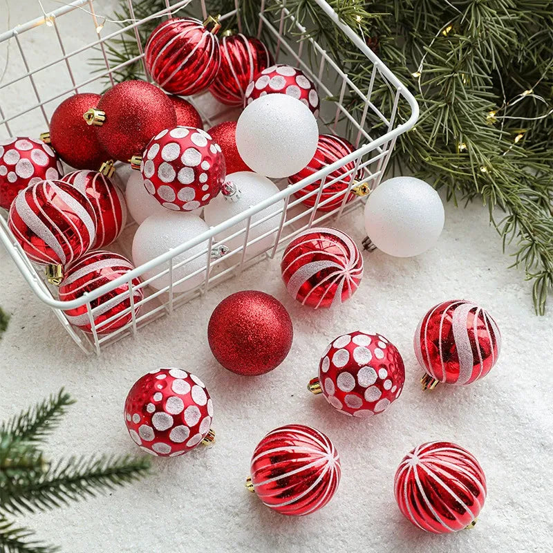 Premium Decorative Christmas Baubles Set – 30 Pieces (6cm)