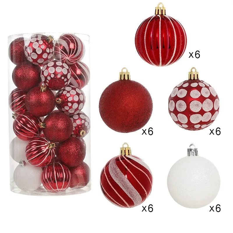 Premium Decorative Christmas Baubles Set – 30 Pieces (6cm)