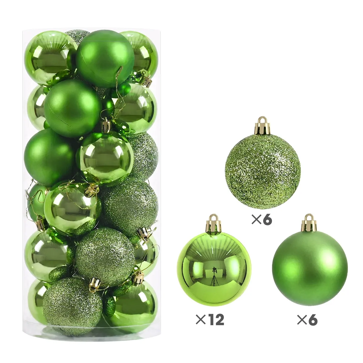 24 Piece Christmas Baubles – 8cm Ornaments