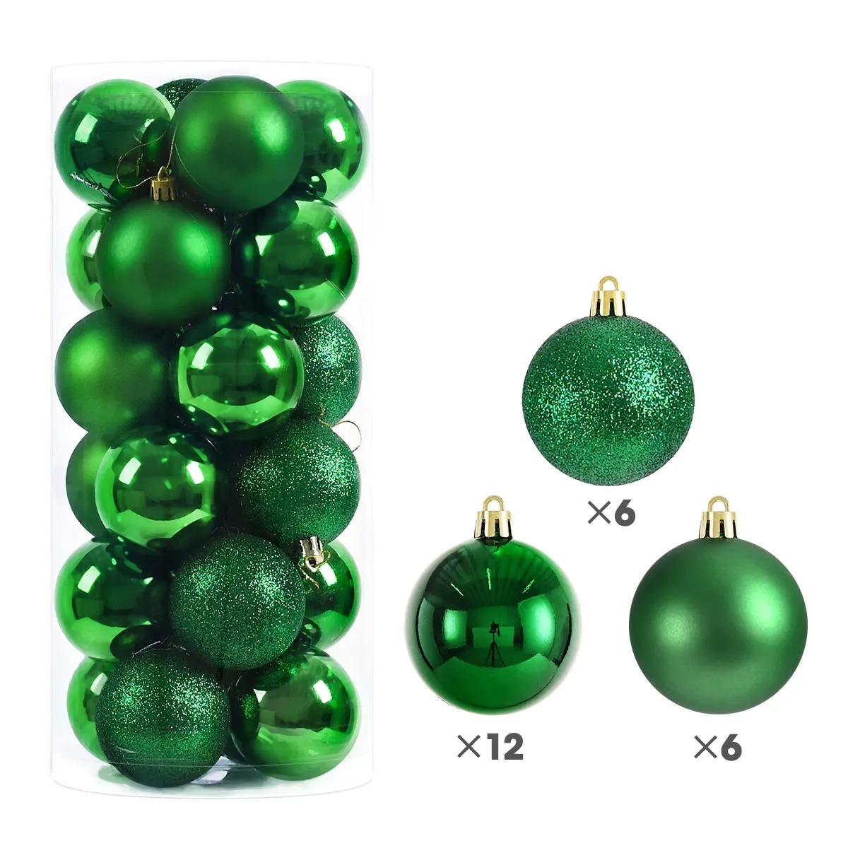 24 Piece Christmas Baubles – 8cm Ornaments