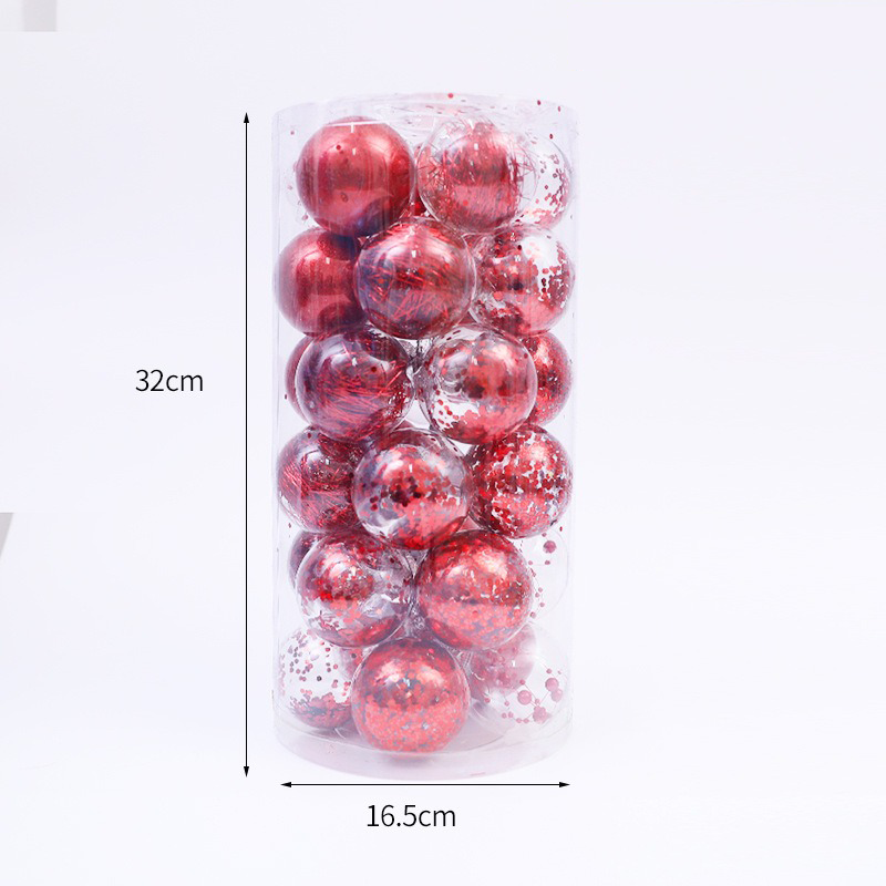 30 Piece Decorative Christmas Baubles – 6cm Ornaments