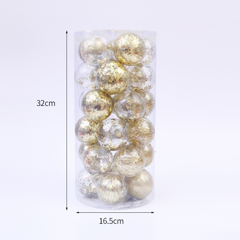 30 Piece Decorative Christmas Baubles – 6cm Ornaments